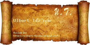 Ulbert Tünde névjegykártya