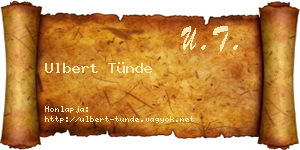 Ulbert Tünde névjegykártya
