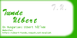 tunde ulbert business card